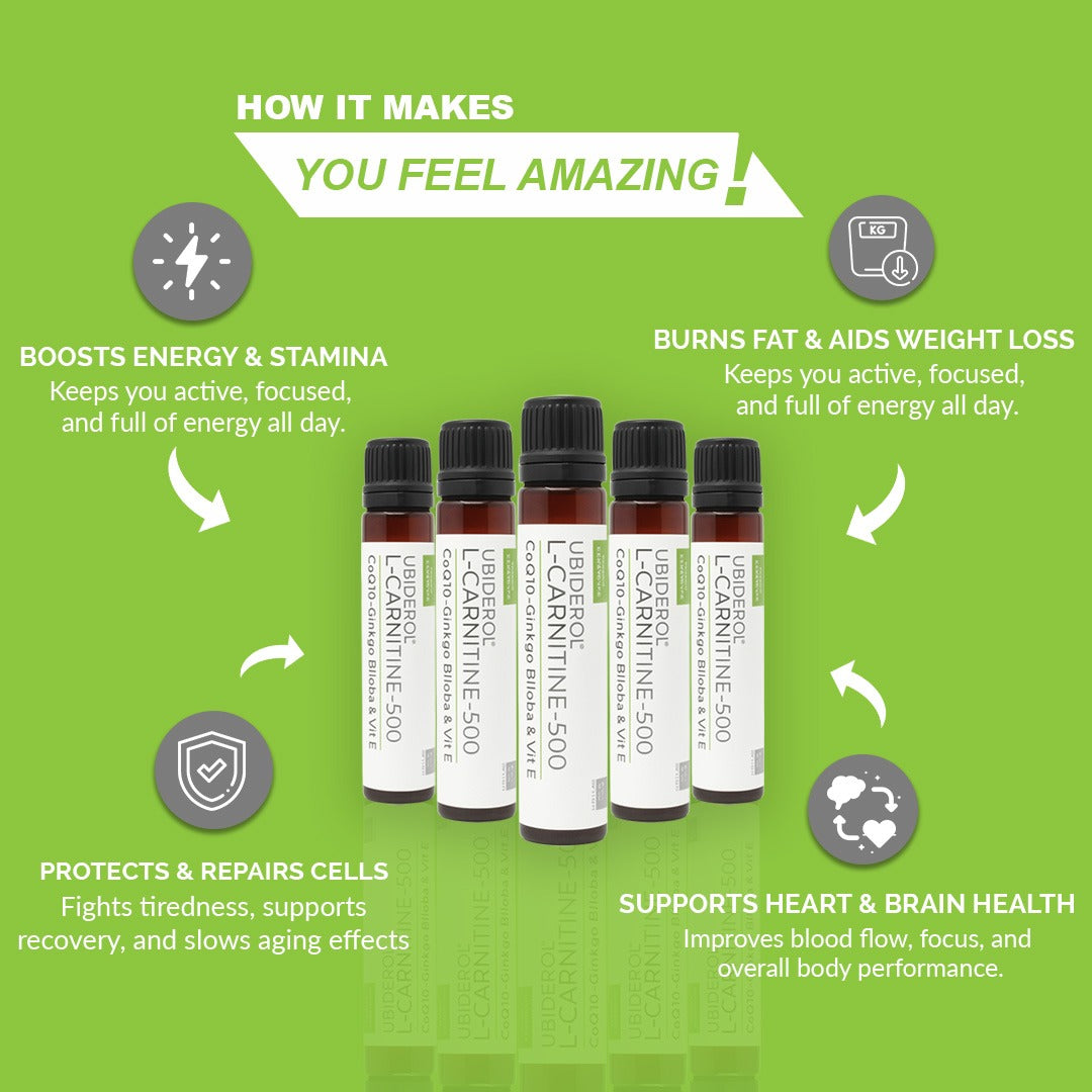 UBIDEROL - ENERGY BOOSTER DRINKABLE SHOTS PACK OF 6